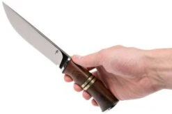 Autine Hunting Knife, Rosewood, Mirror Polish D2, RH Sheath, Hunting Knife -Famous Knife Shop AT HUNTING 06 autine at hunting 06