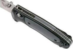 Benchmade 595 Mini Boost Pocket Knife, Plain Edge Satin Blade -Famous Knife Shop BE595 07 benchmade be595 07