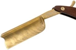 Böker Manufaktur Master Cutter Damascus Gold, Desert Ironwood 140801DAM Straight Razor 10 Böker Manufaktur Master Cutter Damascus Gold, Desert Ironwood 140801DAM Straight Razor -Famous Knife Shop BO140801DAM 03 boker