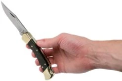 Buck 110 Folding Hunter, With Finger Grooves -Famous Knife Shop BUCK0110BRSFG B 08 buck v201907