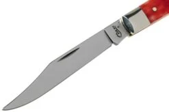 Case Slimline Trapper Dark Red Bone, Standard Jig, 06982, 61048 CV Pocket Knife -Famous Knife Shop CE06982 03 case
