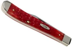 Case Slimline Trapper Dark Red Bone, Standard Jig, 06982, 61048 CV Pocket Knife -Famous Knife Shop CE06982 04 case