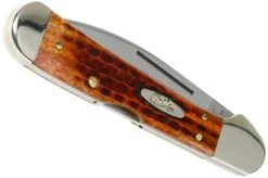 Case Knives Copperlock Pocket Worn Harvest Orange Bone Corn Cob Jig Wharncliffe 07397, 61549WL SS Pocket Knife -Famous Knife Shop CE07397 04 case