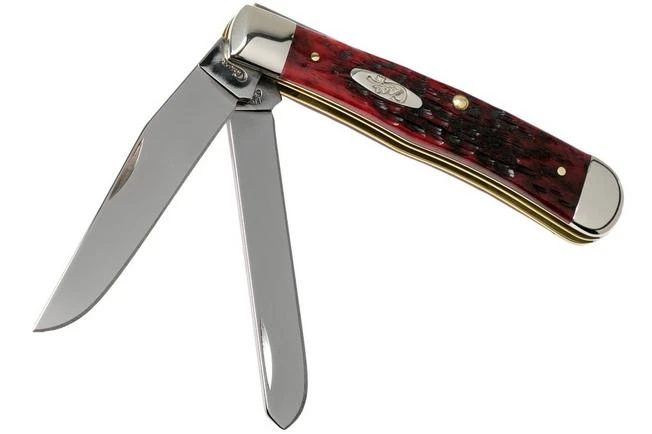Case Trapper Crimson Red Peach Seed Jigged Bone, 27380, 6254 SS Pocket Knife 3 Case Trapper Crimson Red Peach Seed Jigged Bone, 27380, 6254 SS Pocket Knife
