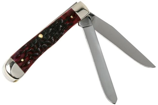 Case Trapper Crimson Red Peach Seed Jigged Bone, 27380, 6254 SS Pocket Knife 4 Case Trapper Crimson Red Peach Seed Jigged Bone, 27380, 6254 SS Pocket Knife - Image 2