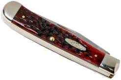 Case Trapper Crimson Red Peach Seed Jigged Bone, 27380, 6254 SS Pocket Knife 10 Case Trapper Crimson Red Peach Seed Jigged Bone, 27380, 6254 SS Pocket Knife -Famous Knife Shop CE27380 04 case
