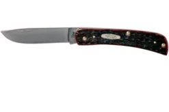 Case Sod Buster Jr Crimson Red Peach Seed Jigged Bone, 27383, 6137 SS Pocket Knife
