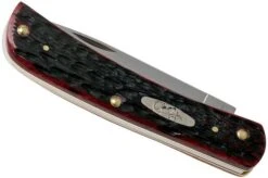 Case Sod Buster Jr Crimson Red Peach Seed Jigged Bone, 27383, 6137 SS Pocket Knife -Famous Knife Shop CE27383 04 case