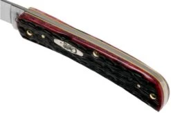 Case Sod Buster Jr Crimson Red Peach Seed Jigged Bone, 27383, 6137 SS Pocket Knife -Famous Knife Shop CE27383 06 case