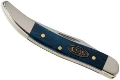 Case Small Texas Toothpick Mediterranean Blue Bone, Smooth, 52804, 610096 SS Pocket Knife -Famous Knife Shop CE52804 04 case