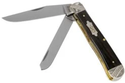 Case Trapper Ebony Wood, Worked Bolsters, 59670, 7254 SS Pocket Knife