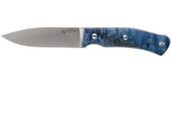 Casström No. 10 Swedish Forest Knife Blue Curly Birch, 14C28N Flat Grind