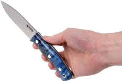 Casström No. 10 Swedish Forest Knife Blue Curly Birch, 14C28N Flat Grind -Famous Knife Shop CM13119 06 casstrom cm13119 06