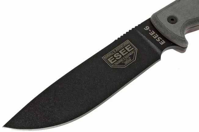 ESEE Model 6 Black Blade, Grey Handle 6P-KO Survival Knife Without Sheath 4 ESEE Model 6 Black Blade, Grey Handle 6P-KO Survival Knife Without Sheath - Image 2