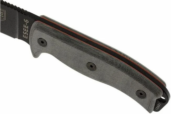 ESEE Model 6 Black Blade, Grey Handle 6P-KO Survival Knife Without Sheath 6 ESEE Model 6 Black Blade, Grey Handle 6P-KO Survival Knife Without Sheath - Image 4