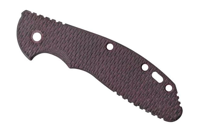 Rick Hinderer XM24 Scale, Textured Burgundy Canvas Micarta 3 Rick Hinderer XM24 Scale, Textured Burgundy Canvas Micarta