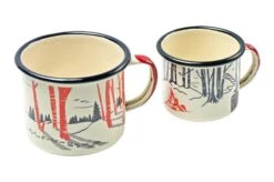Knivesandtools Enamel Set E-SET-02, Mugs 8 Cm & 10 Cm, Enamel Mugs -Famous Knife Shop KT E SET 02 03 kato