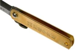 Higonokami Pocket Knife 5 Cm HIGO75BRS, SK-carbon Steel, Brass -Famous Knife Shop KT HIGO75BRS 06 higonokami