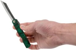 Higonokami Pocket Knife 7.3 Cm HIGOCJB, Blue Paper Steel, Jade Black Green Glitter Enamel -Famous Knife Shop KT HIGOCJB 07 higonokami