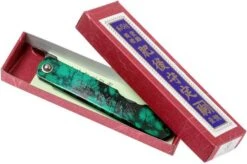 Higonokami Pocket Knife 7.3 Cm HIGOCJB, Blue Paper Steel, Jade Black Green Glitter Enamel -Famous Knife Shop KT HIGOCJB 08 higonokami