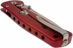 LI-SR2A-OS LionSteel SR-2A-OS, Aluminum, Red/satin -Famous Knife Shop LI SR2A RS 05 lionsteel li sr2a rs d5