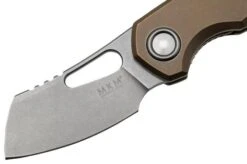MKM Isonzo FX03M-2TBR, Cleaver Stonewashed Böhler M390 Bronze Titanium, Pocket Knife -Famous Knife Shop MMK FX03M 2TBR 03 mkm