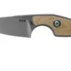 MKM Mikro 2 Wharncliffe, Stonewashed Natural Canvas Micarta Neck Knife, Jesper Voxnaes Design