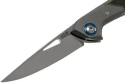 MKM Cellina MY02-GCT Titanium Bolsters, Green Canvas Micarta Pocket Knife, Lucas Burnley Design -Famous Knife Shop MMK MY02 GCT 03 mkm knives