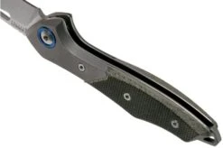 MKM Cellina MY02-GCT Titanium Bolsters, Green Canvas Micarta Pocket Knife, Lucas Burnley Design -Famous Knife Shop MMK MY02 GCT 05 mkm knives