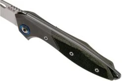MKM Cellina MY02-GCT Titanium Bolsters, Green Canvas Micarta Pocket Knife, Lucas Burnley Design -Famous Knife Shop MMK MY02 GCT 07 mkm knives