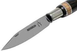 Nontron No. 25 Nickel Silver Turning Ferrule, Marquetry Ebony Olivewood, Ball Shape NN25BOEBOL Pocket Knife -Famous Knife Shop NN25BOEBOL 03 nontron