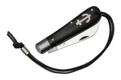 Otter Anchor Knife 172 LB Large Carbon, Smoked Oak, Stainless Anchor, Leather Strap, Pocket Knife -Famous Knife Shop OR172LB 04 otter