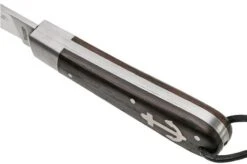 Otter Anchor Knife 172 LB Large Carbon, Smoked Oak, Stainless Anchor, Leather Strap, Pocket Knife -Famous Knife Shop OR172LB 07 otter