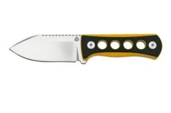 QSP Knife Canary QS141-A1 Stonewashed, Black Yellow G10, Neck Knife