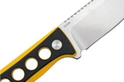 QSP Knife Canary QS141-A1 Stonewashed, Black Yellow G10, Neck Knife -Famous Knife Shop QS141 A1 05 qsp