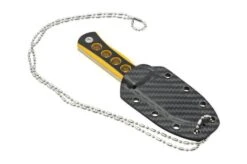 QSP Knife Canary QS141-A1 Stonewashed, Black Yellow G10, Neck Knife -Famous Knife Shop QS141 A1 06 qsp
