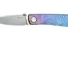 Real Steel Luna Boost Titanium Exclusive RL7071FD Pocket Knife, Fine TI-Damascus Pattern