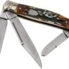 Rough Ryder Stockman Cinnamon Stag RR2160 Damascus Slipjoint Pocket Knife -Famous Knife Shop RY2160 01 rough ryder