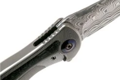 WE Knife 912CF-DS1 Synergy2 Damasteel Shredded Carbon Fibre Pocket Knife, Jim O’Young Design -Famous Knife Shop WK912CF DS1 06 we knife