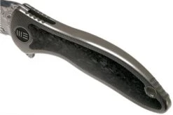 WE Knife 912CF-DS1 Synergy2 Damasteel Shredded Carbon Fibre Pocket Knife, Jim O’Young Design -Famous Knife Shop WK912CF DS1 07 we knife