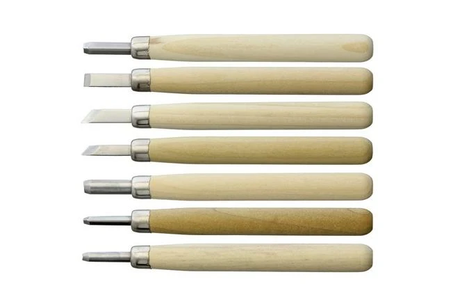 Yoshiharu L-7 Maruichi Japanese Wood Carving Knives, Set Of 7 With Baren 3 Yoshiharu L-7 Maruichi Japanese Wood Carving Knives, Set Of 7 With Baren